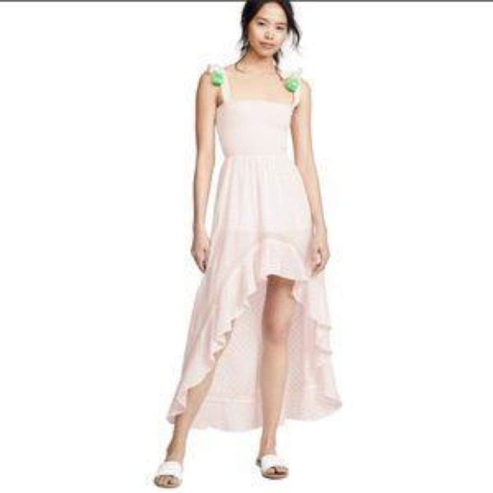 Kos Resort Asymmetrical Dress with Pom Pom Straps